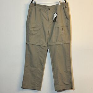 Solstice Women's No Fly Zone Zip-leg Pants Shorts Khaki Misses XL Fishing Hiking